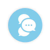 light blue chat icon