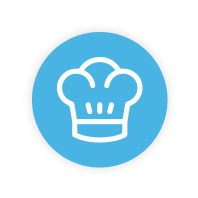 light blue cook icon