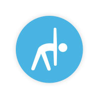 light blue yoga icon